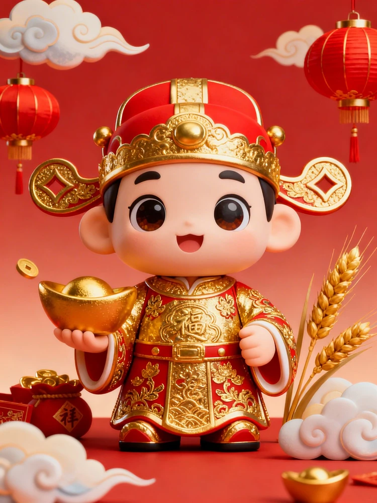 Q版鎏金财神公仔生成器