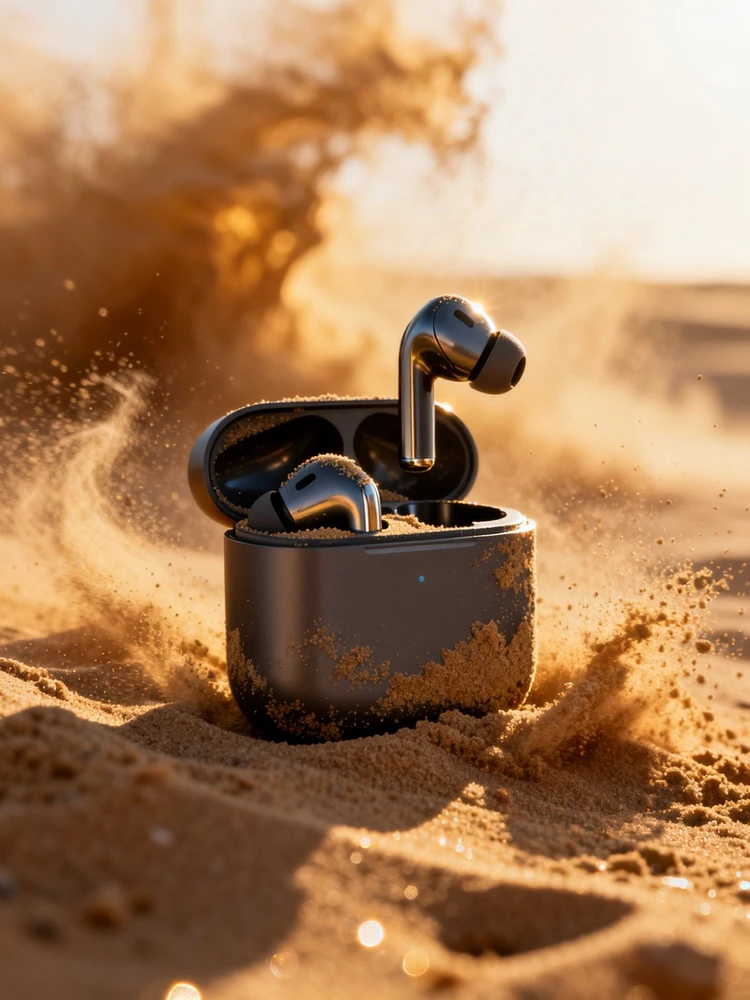 耳机沙暴电影感海报