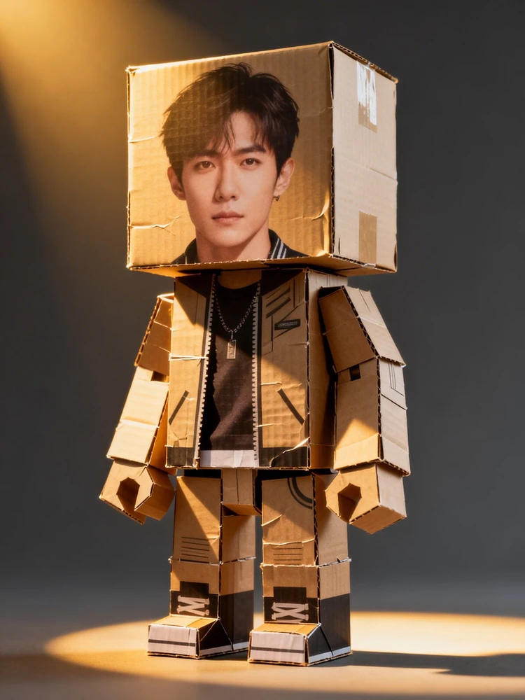 真人照片变纸盒潮玩人偶