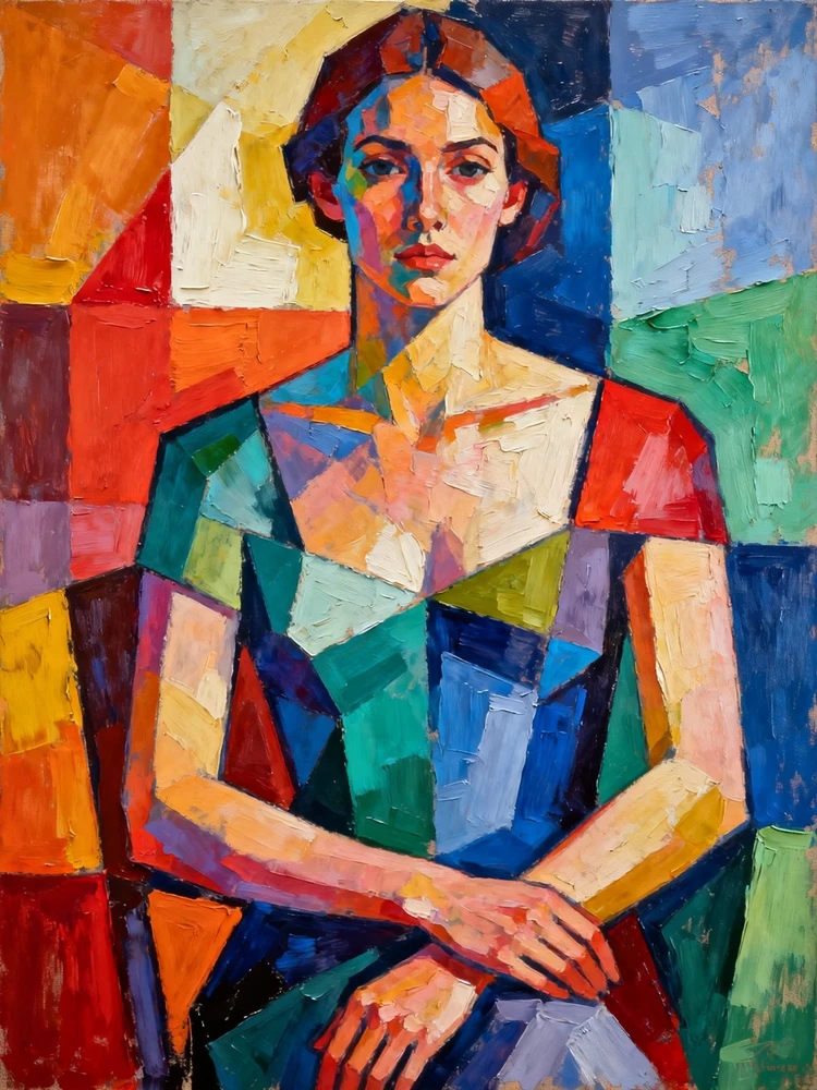 几何油彩厚涂艺术照