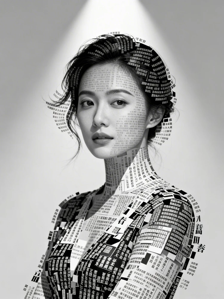 文字拼贴人像写真