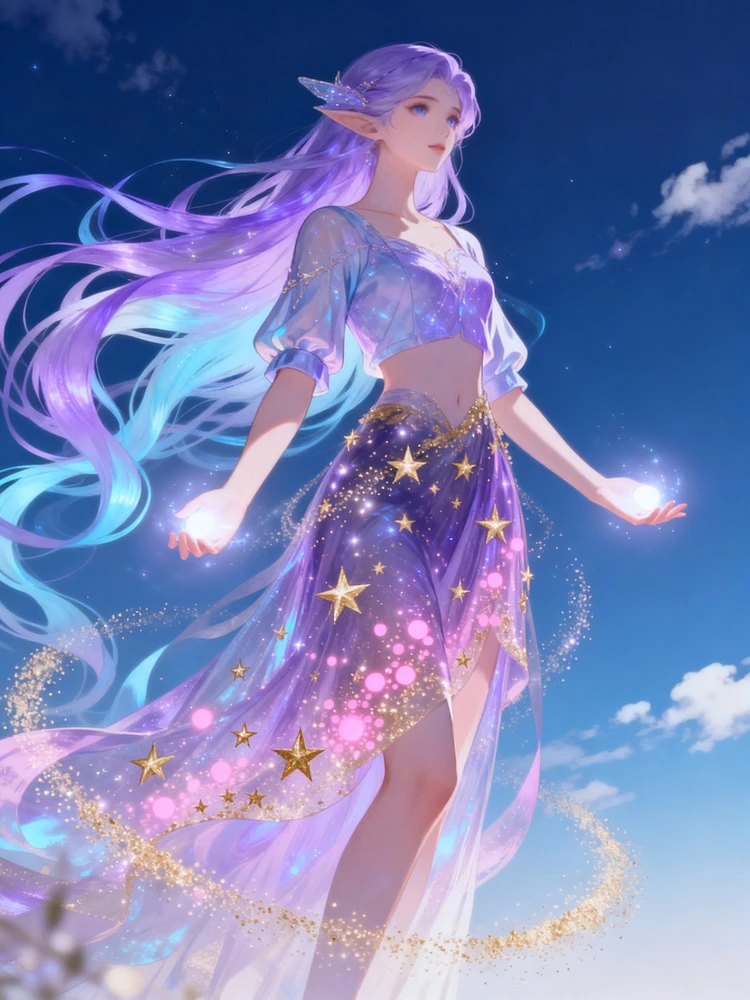 幻彩仙灵人物插画