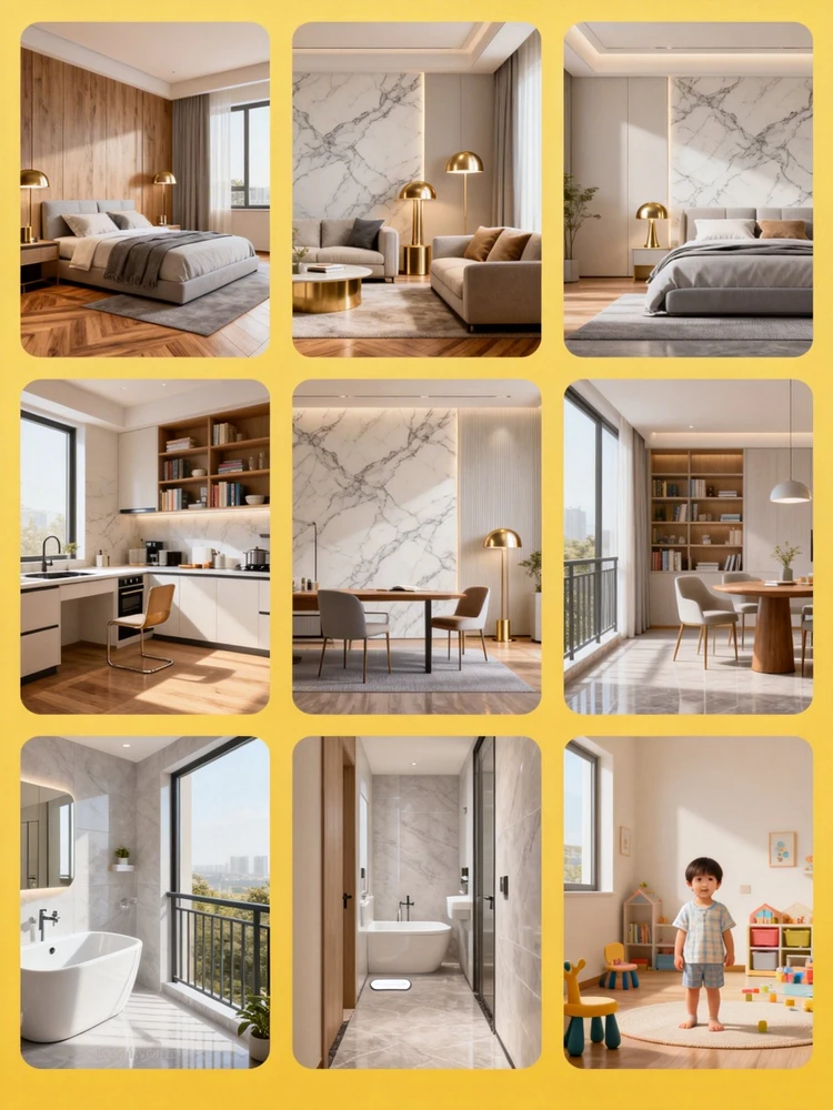 室内空间九宫格分镜图