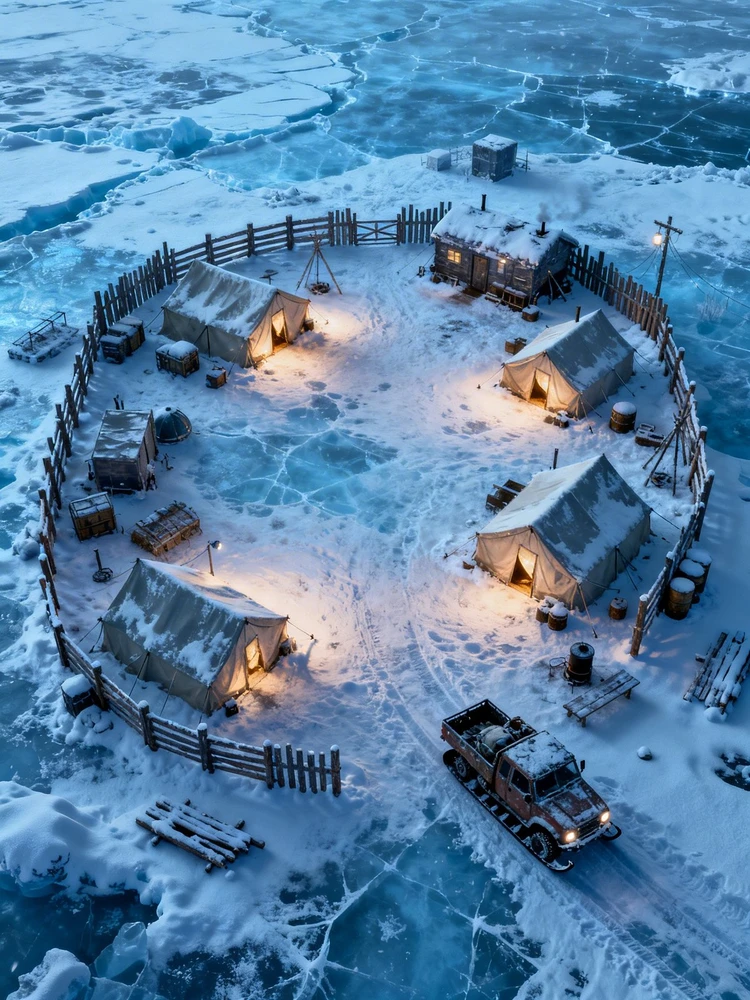 冰雪末日营地游戏场景生成