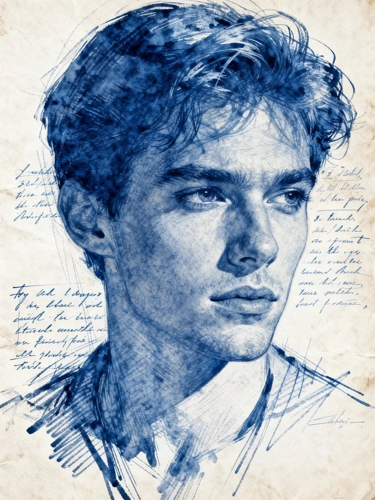 人像秒变蓝墨手稿素描