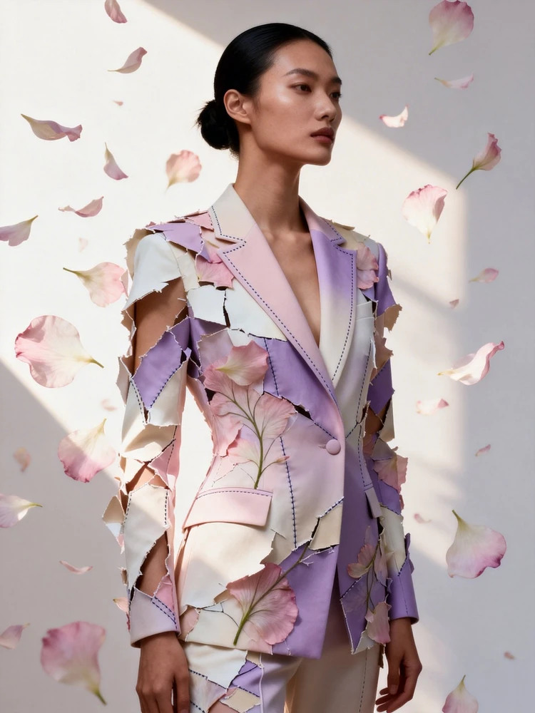 碎花解构时装大片