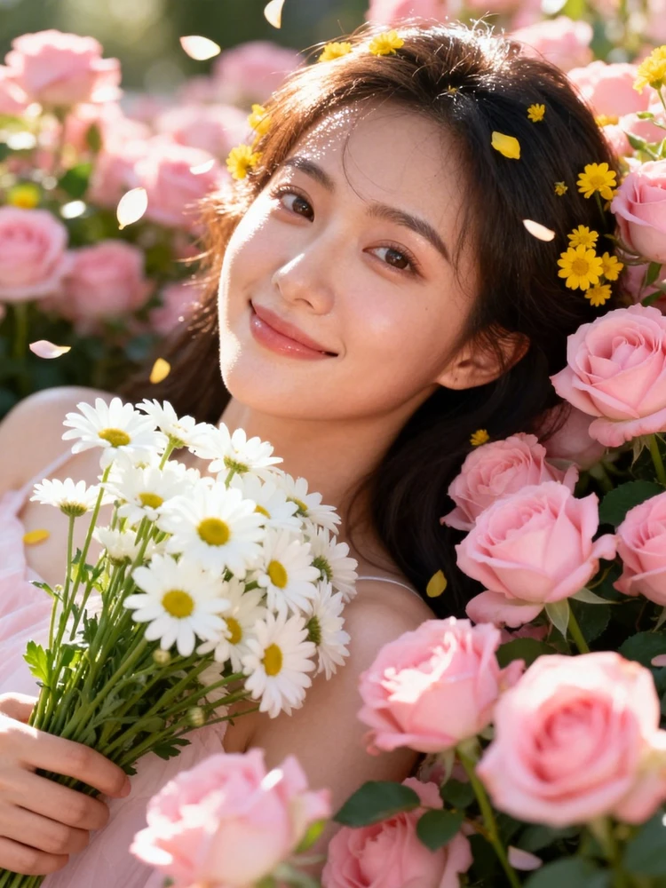 花园抱花人像写真