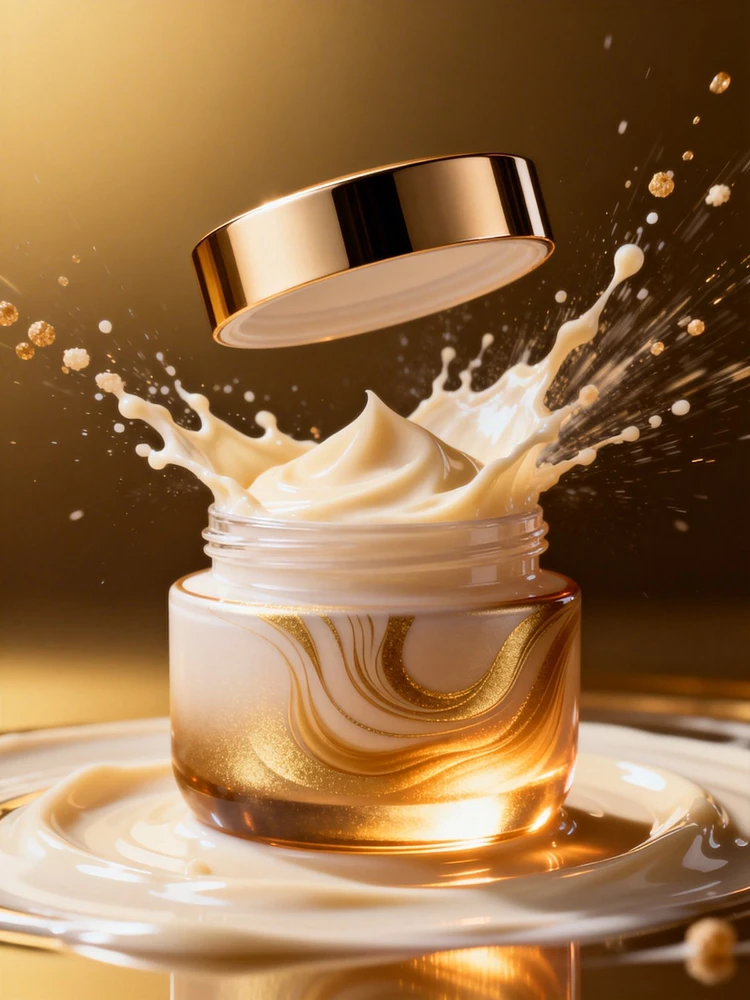 护肤品奢感飞溅广告图