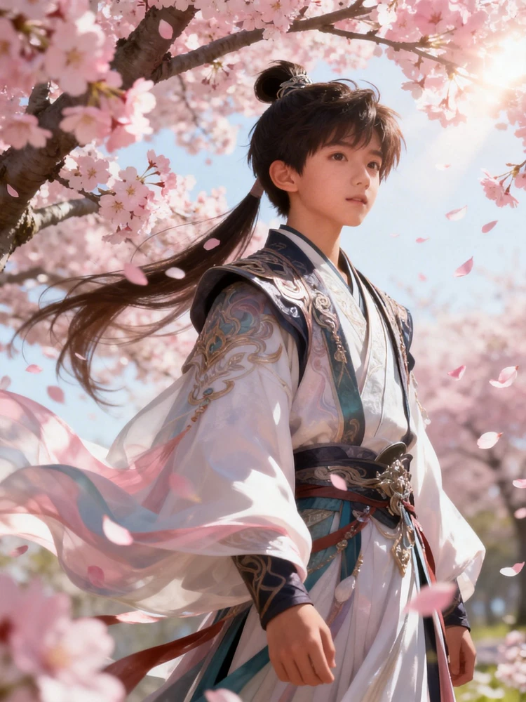樱花少年古风写真