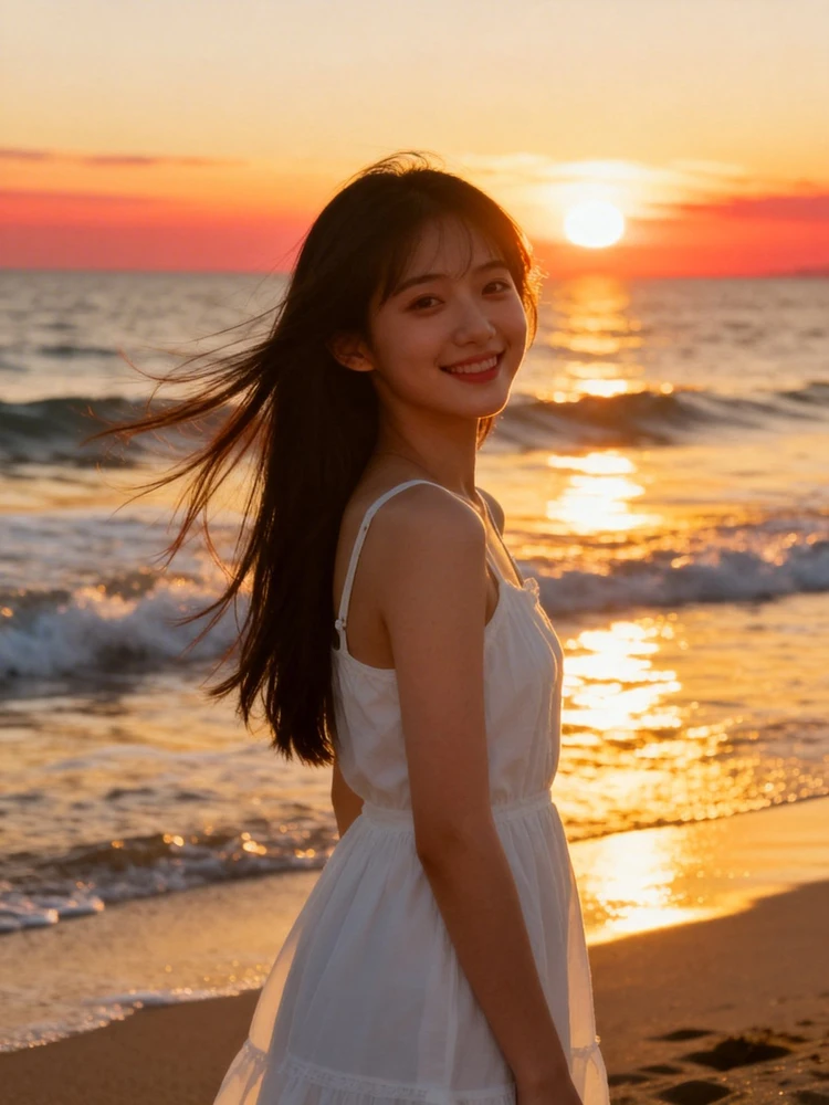 海边甜美少女写真