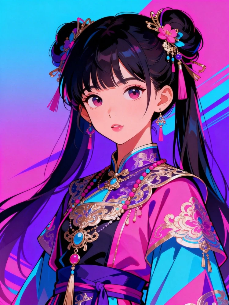 霓虹童话插画变身