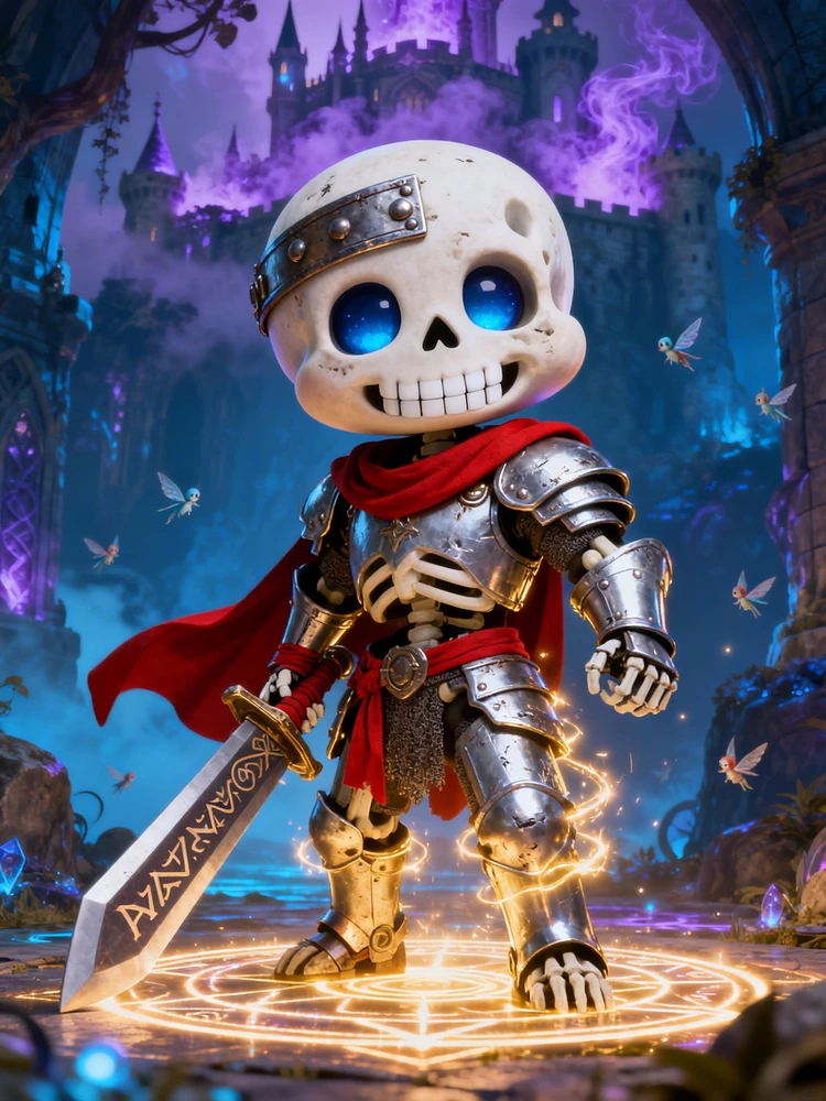 Q版3D骷髅战士角色生成