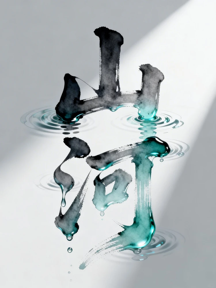 水墨液态书法字海报