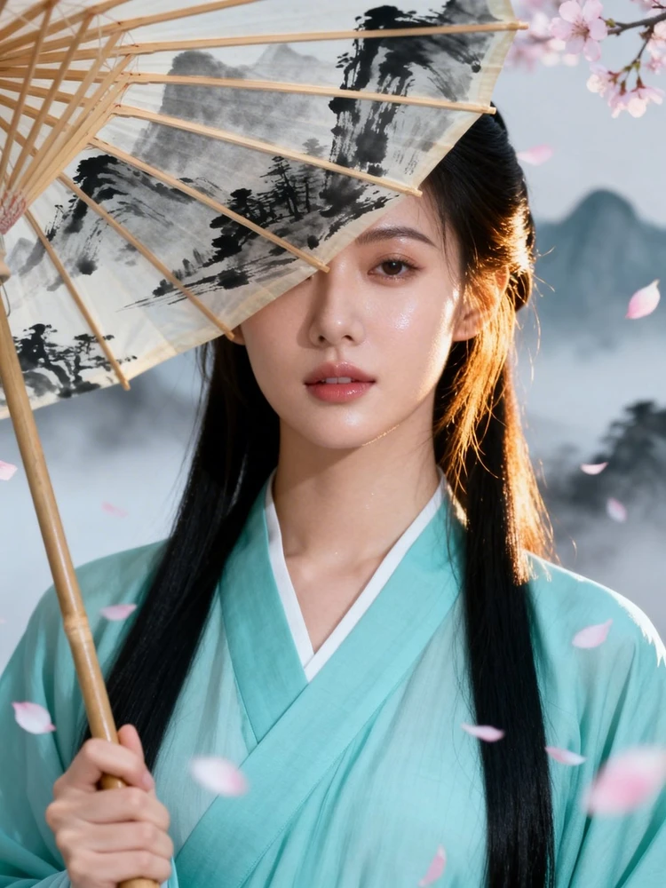 清冷古风撑伞写真
