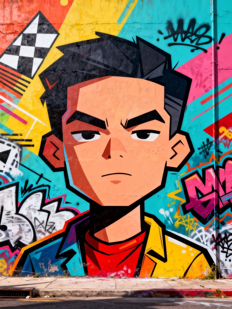 照片变街头涂鸦漫画墙