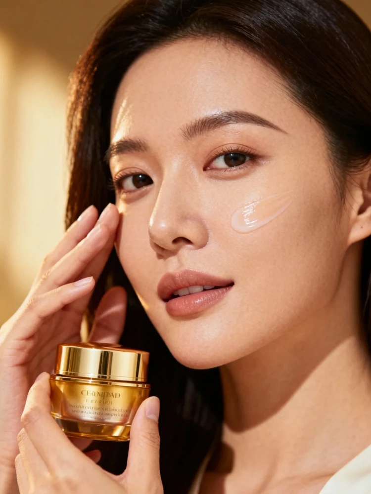 护肤品高级手持模特图