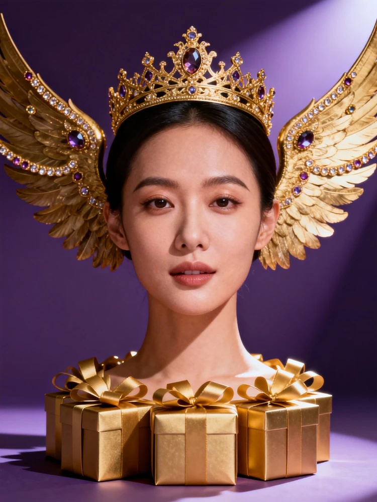 奢华金翼王冠头像框