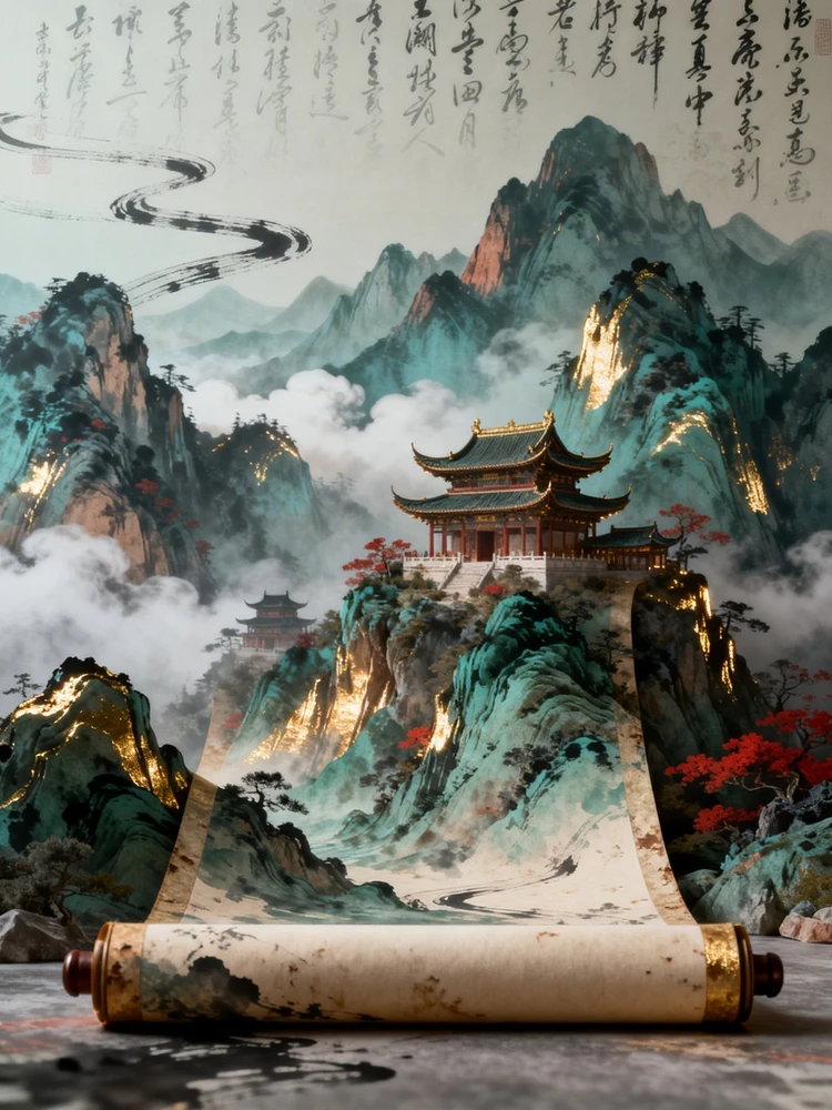 国风山水长卷图