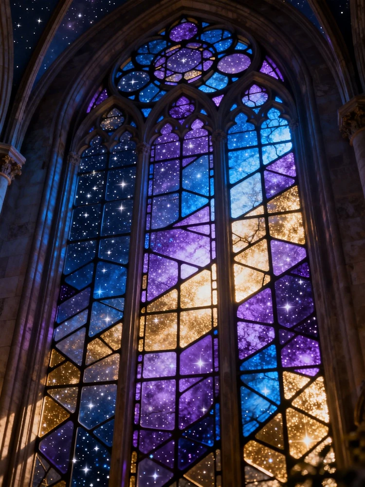 梦幻星空玻璃彩窗