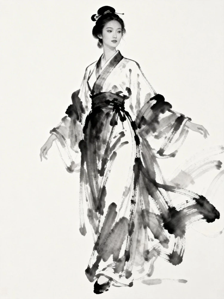 照片变写意水墨人物画