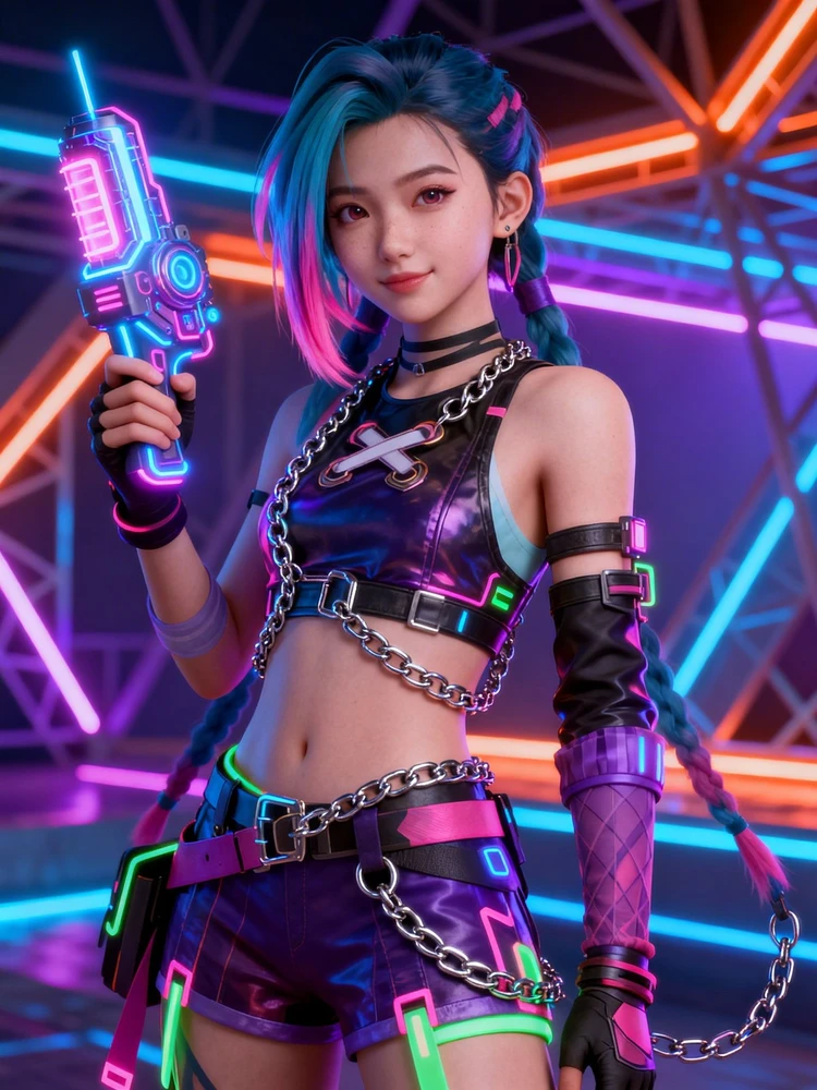 赛博甜酷3D角色写真