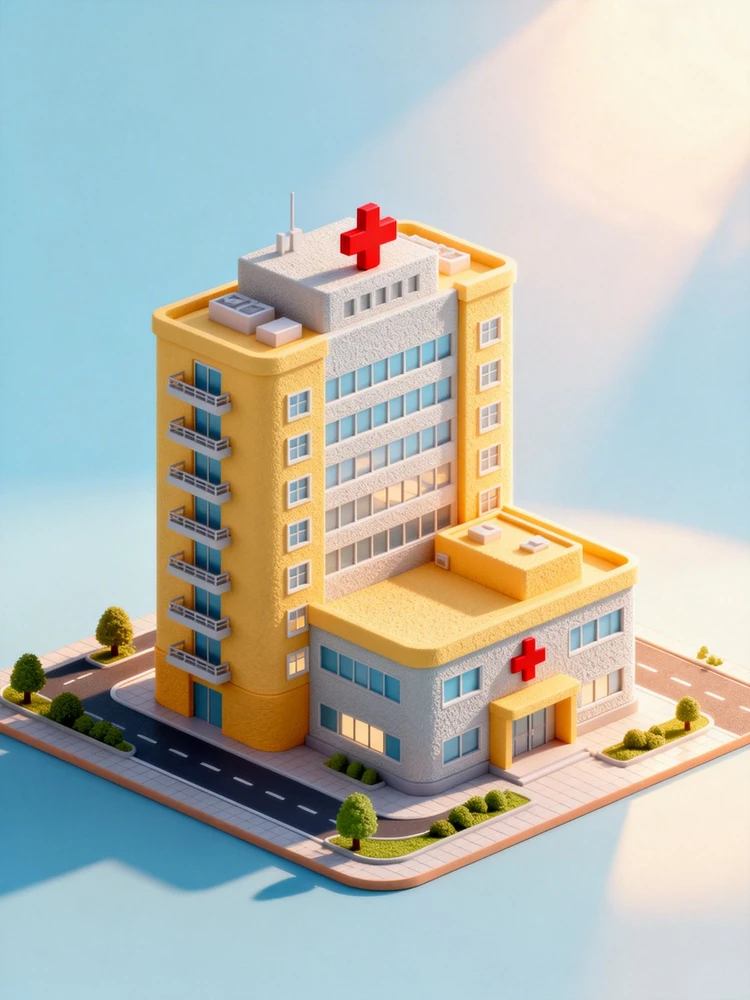 3D医院建筑图标生成器