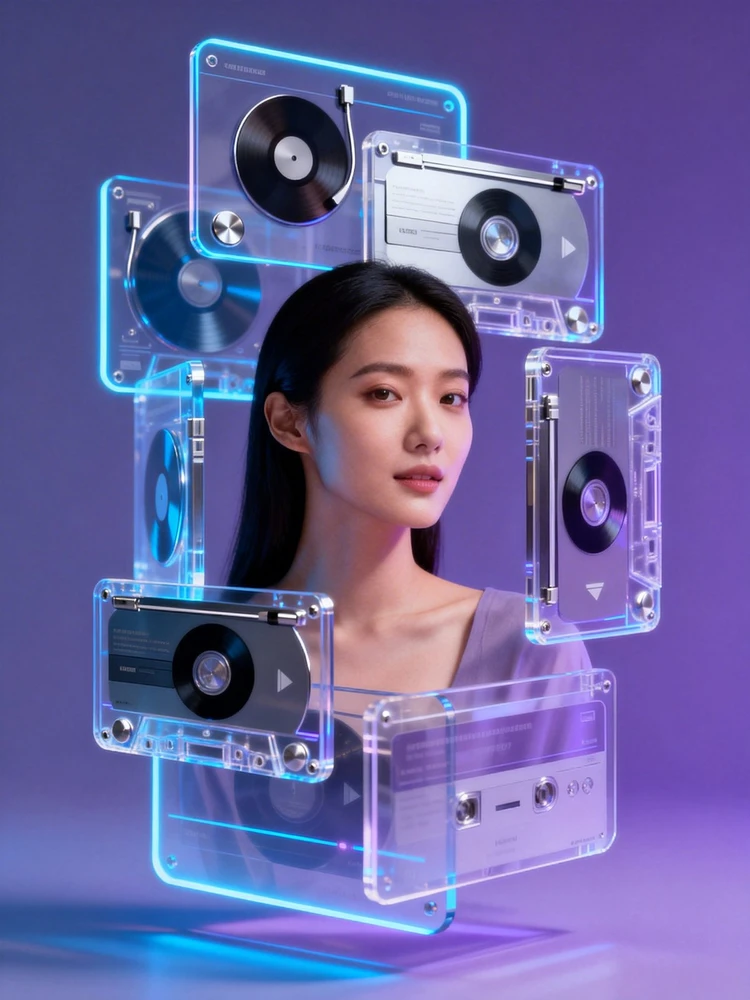 悬浮音乐播放器大片照