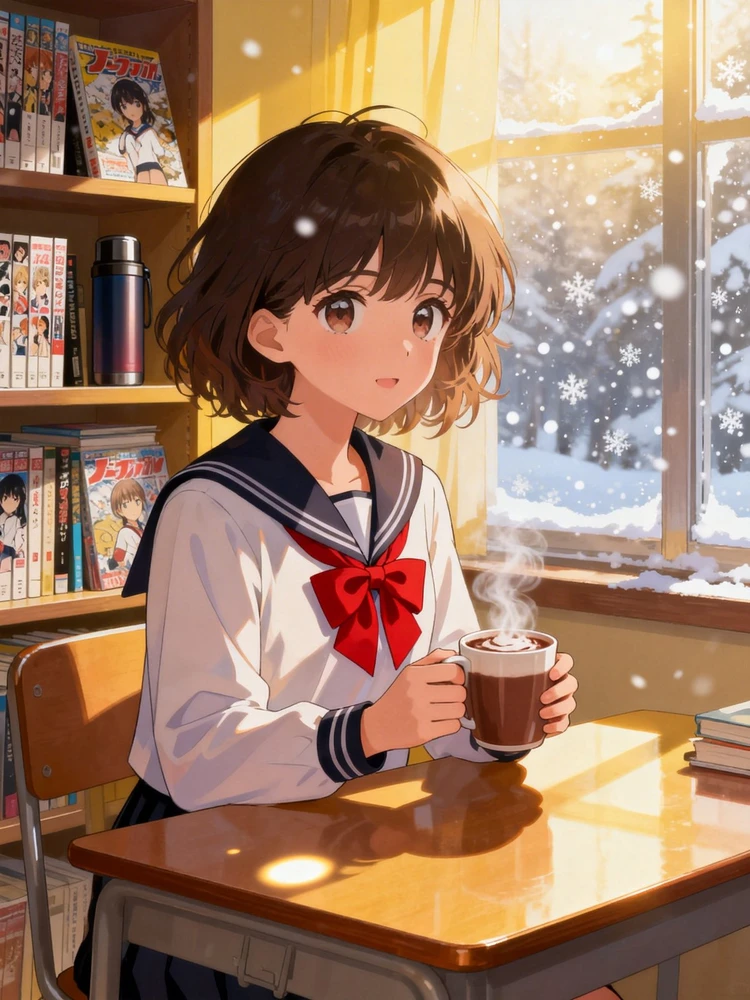 日系学院厚涂动漫写真