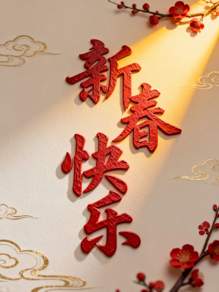 新春东方雅致祝福海报