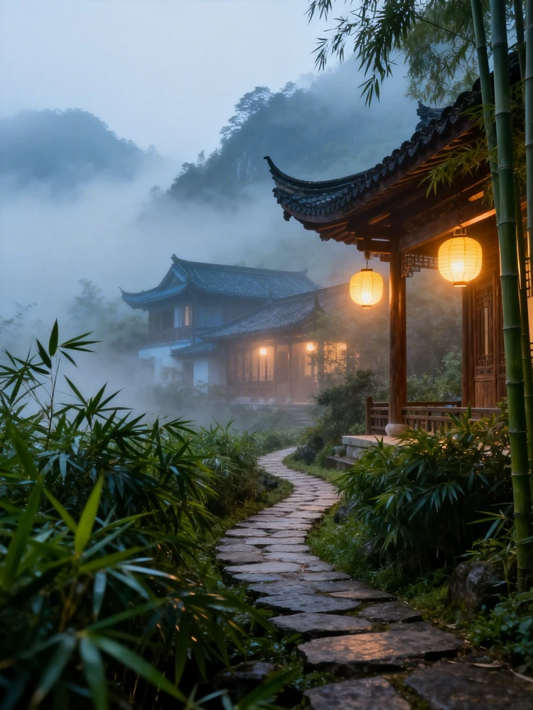 空明山居庭院写真