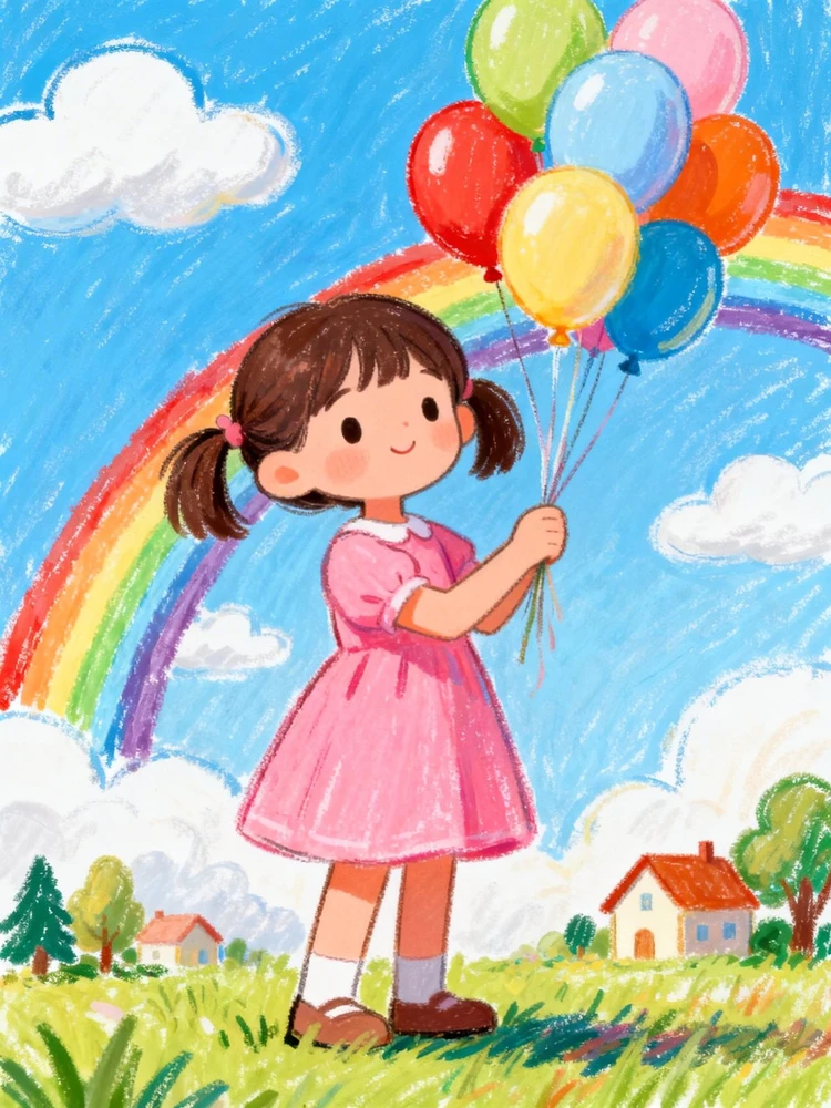 儿童蜡笔涂鸦插画生成器