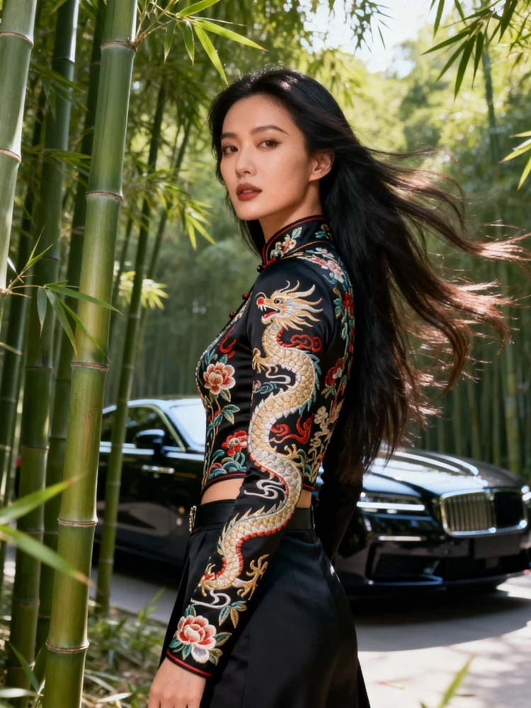 竹林国风酷飒写真