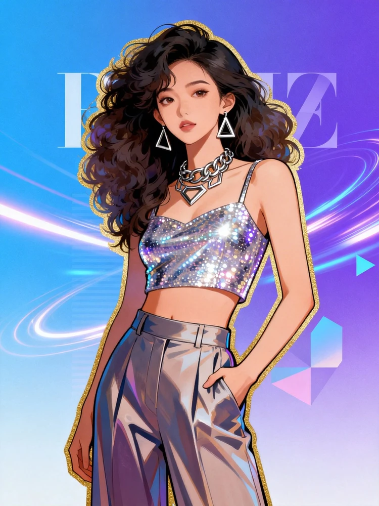 潮流杂志封面插画写真