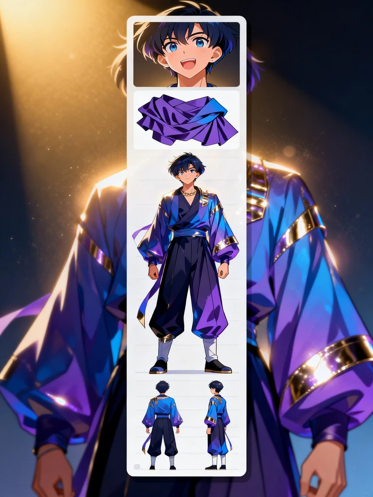 动漫角色三视图设定卡