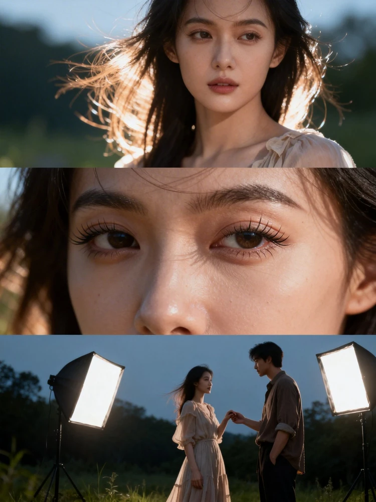 电影感三宫格人像写真