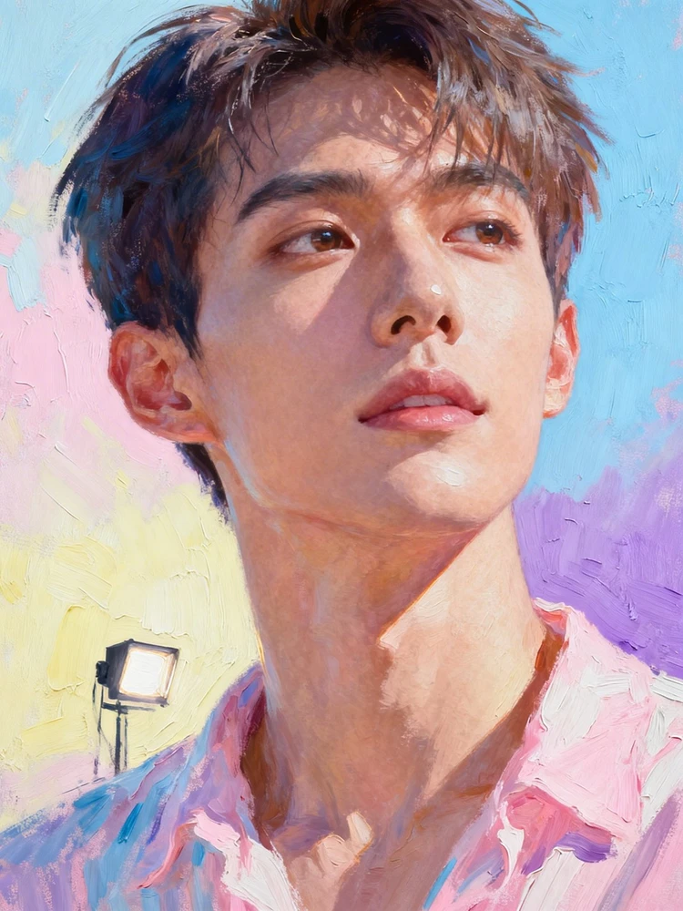 马卡龙厚涂人像油画