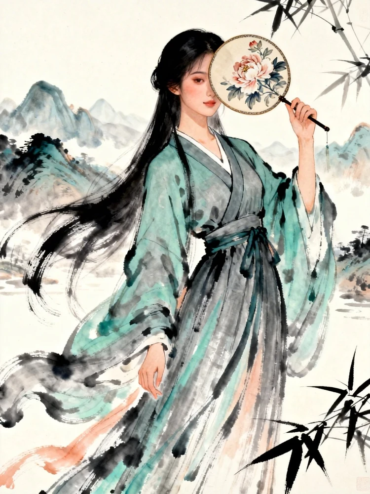 古风水墨人物写真