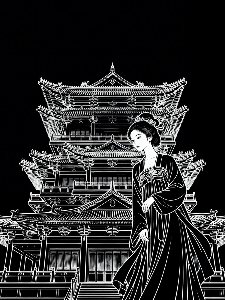 一键生成国风白描线稿