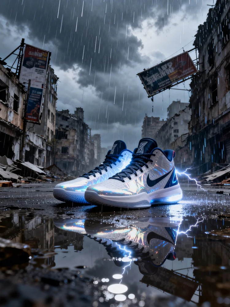 球鞋末日电影感海报