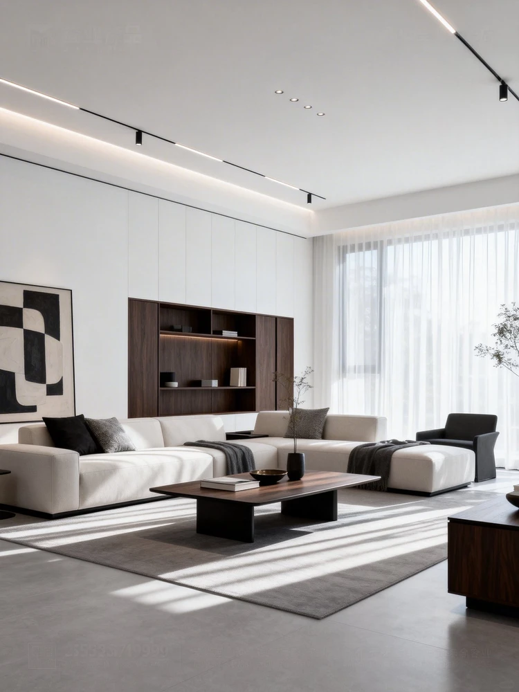 现代极简家装效果图生成