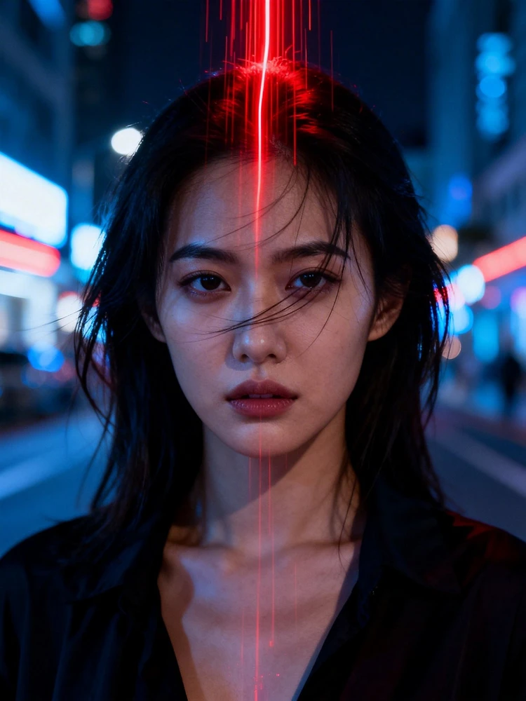 赛博电影感夜景写真