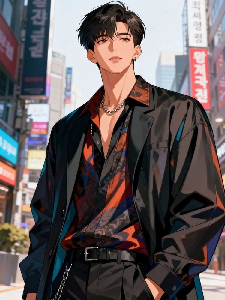 韩漫都市型男插画照