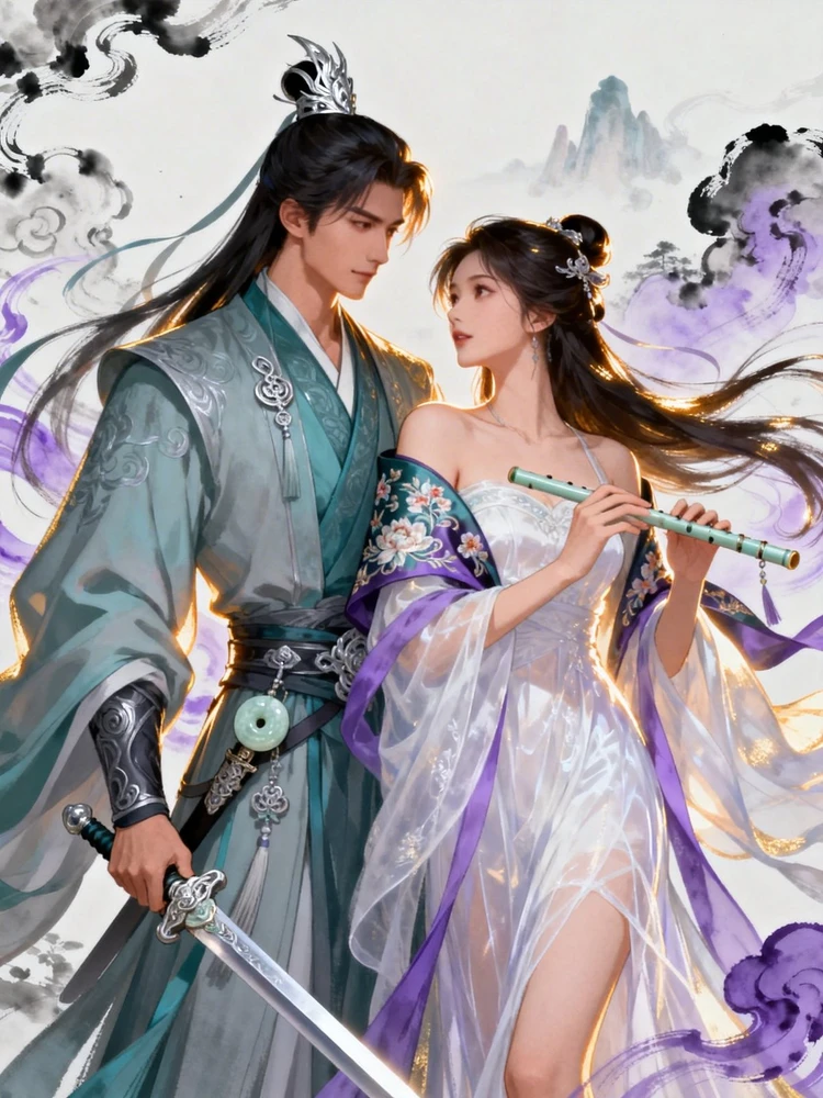 双人仙侠角色立绘生成