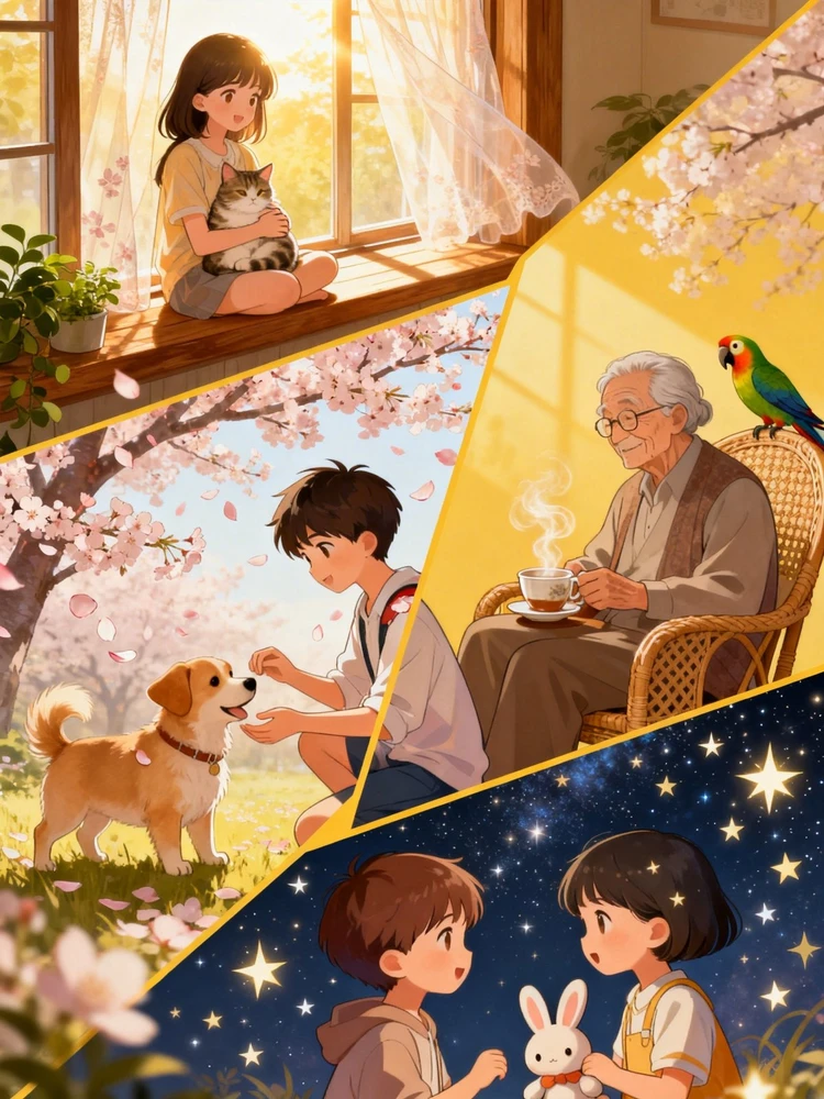 治愈系四格漫画故事照