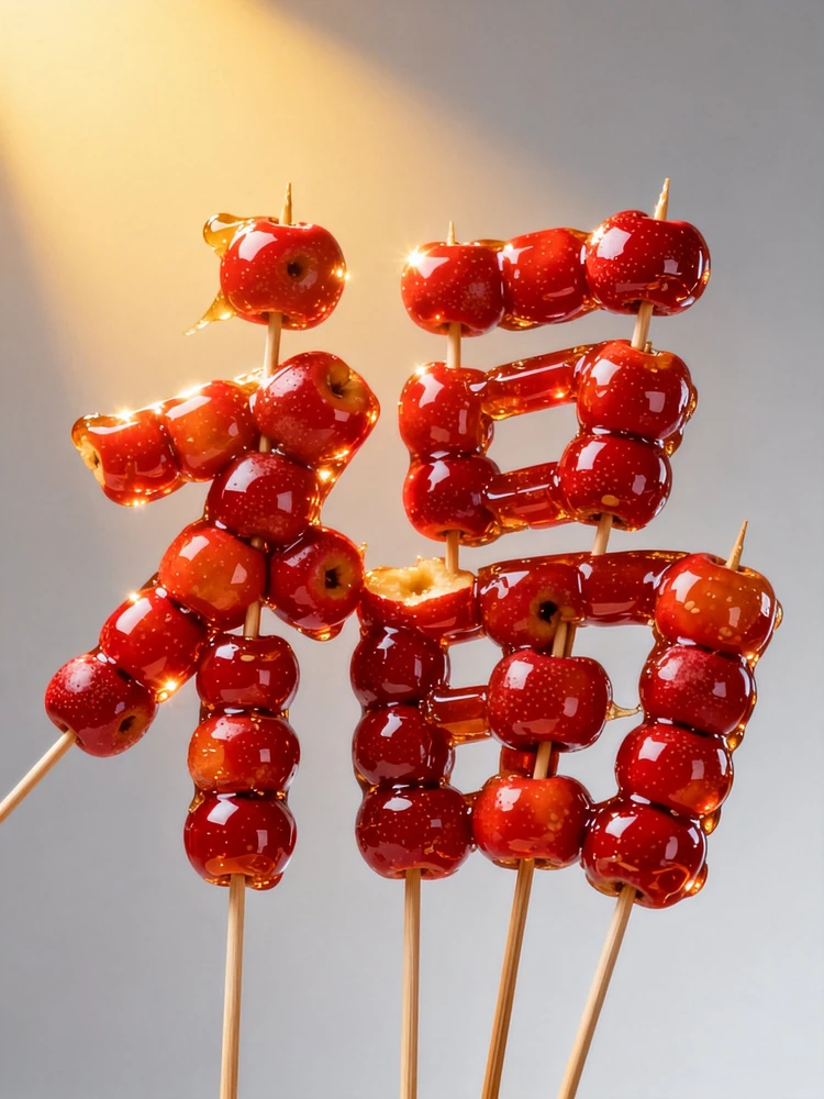 糖葫芦创意文字摆拍