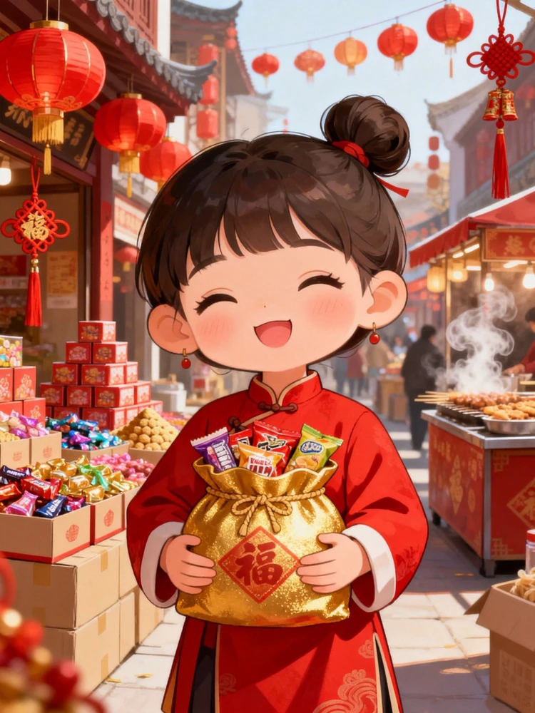 新年小吃货国潮萌娃照