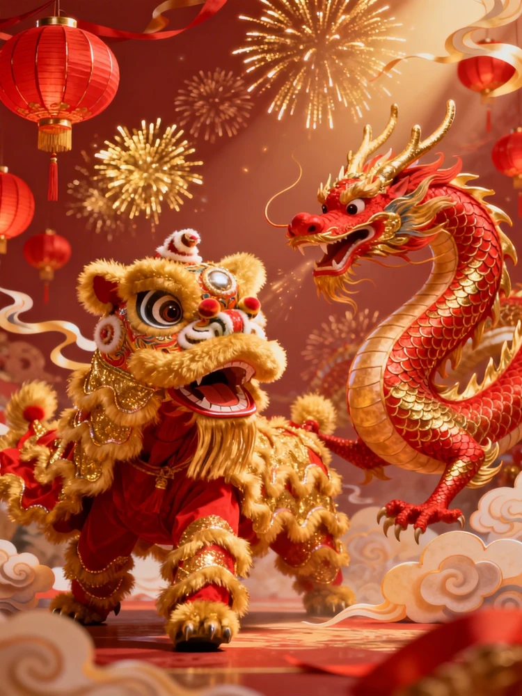 新春舞狮舞龙动画大片