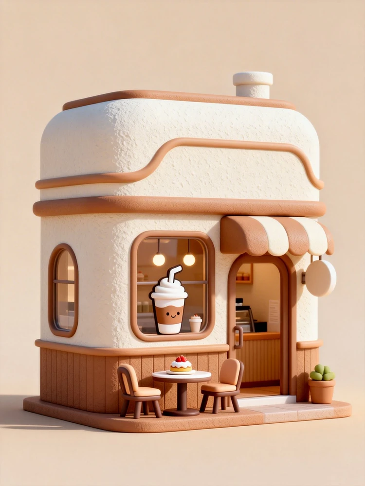 奶茶店萌系模型化