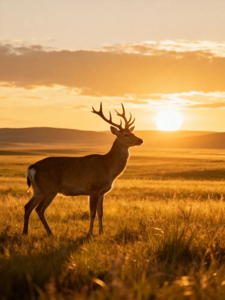 夕阳草原风光大片
