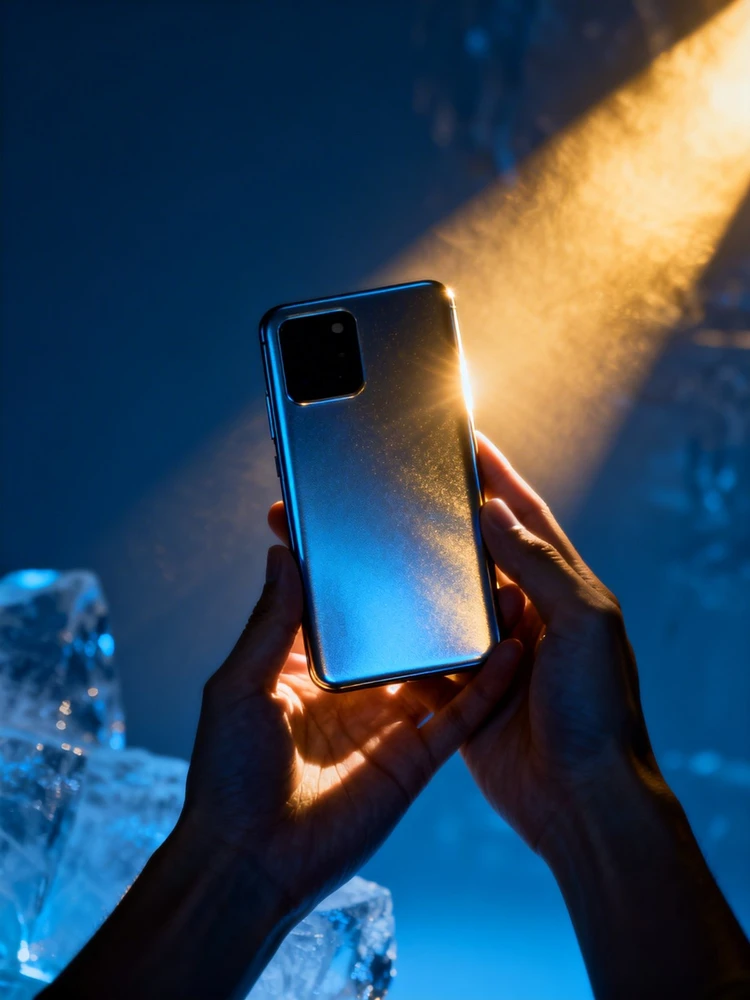 冰蓝逆光高级产品海报